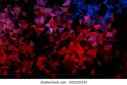 Dark Blue, Red vector triangle mosaic template. Glitter abstract illustration with an elegant design. Brand-new style for your business design.