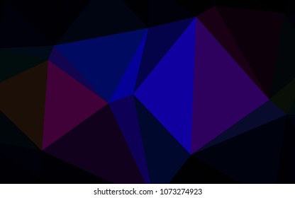 Dark Blue, Red vector triangle mosaic cover. Geometric illustration in Origami style with gradient.  Brand-new style for your business design.