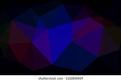 Dark Blue, Red vector triangle mosaic template. Triangular geometric sample with gradient.  Textured pattern for your backgrounds.