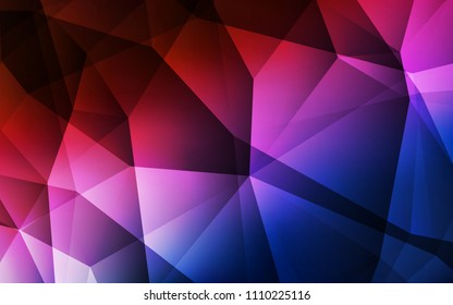 Dark Blue, Red vector triangle mosaic texture. Shining colorful illustration with triangles. Completely new template for your banner.