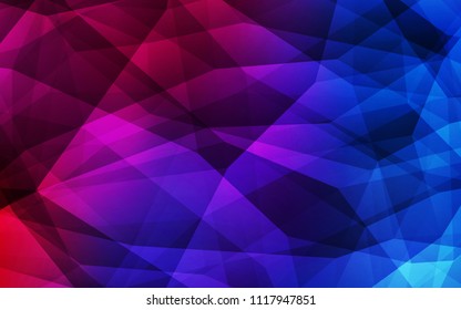 Dark Blue, Red vector triangle mosaic texture. Elegant bright polygonal illustration with gradient. Polygonal design for your web site.