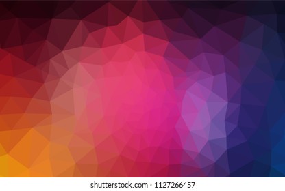 Dark Blue, Red vector triangle mosaic texture. Geometric illustration in Origami style with gradient.  Best triangular design for your business.