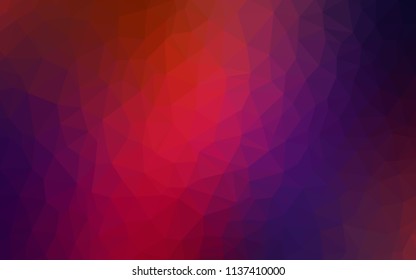 Dark Blue, Red vector triangle mosaic cover. Shining polygonal illustration, which consist of triangles. Polygonal design for your web site.