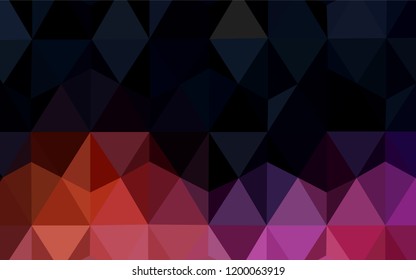 Dark Blue, Red vector triangle mosaic template. Colorful abstract illustration with triangles. Pattern for a brand book's backdrop.