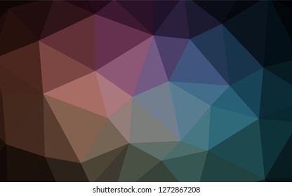Dark Blue, Red vector triangle mosaic cover. Elegant bright polygonal illustration with gradient. Triangular pattern for your design.