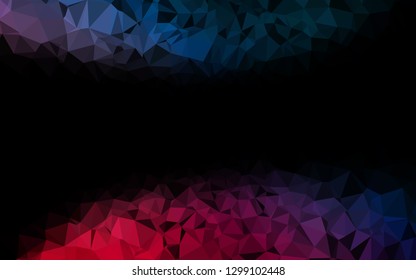 Dark Blue, Red vector triangle mosaic texture. Geometric illustration in Origami style with gradient. Brand new style for your business design.