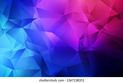 Dark Blue, Red vector triangle mosaic background. Glitter abstract illustration with an elegant triangles. A completely new design for your leaflet.