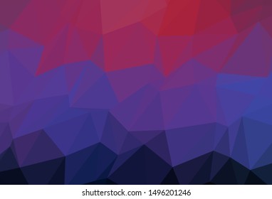 Dark Blue, Red vector triangle mosaic template. Colorful illustration in Origami style with gradient.  New texture for your design.
