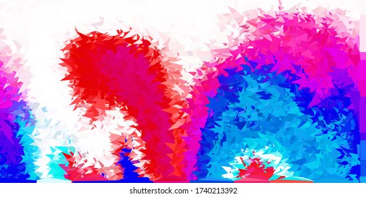 Diseño de mosaicos de trángulo vectorial rojo azul oscuro. Ilustración en vidrio roto con triángulos. Patrón inteligente para sitios web.