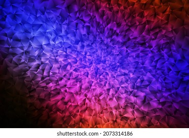Dark Blue, Red vector triangle mosaic texture. Shining polygonal illustration, which consist of triangles. Completely new template for your banner.
