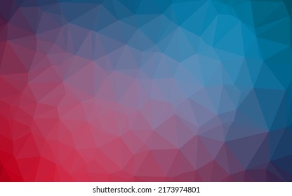 Dark Blue, Red vector triangle mosaic template. Geometric illustration in Origami style with gradient. New texture for your design.