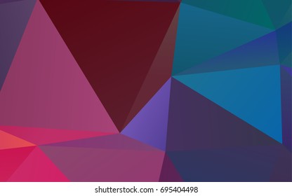 Dark Blue, Red vector triangle mosaic pattern. Colorful illustration in abstract style with gradient. A completely new template for your business design.