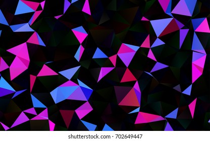 Dark Blue, Red vector triangle mosaic background. Geometric illustration in Origami style with gradient.  The elegant pattern can be used as part of a brand book.