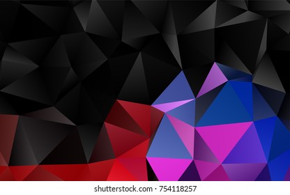 Dark Blue, Red vector triangle mosaic template. Shining colored illustration in a brand-new style. The template can be used as a background for cell phones.