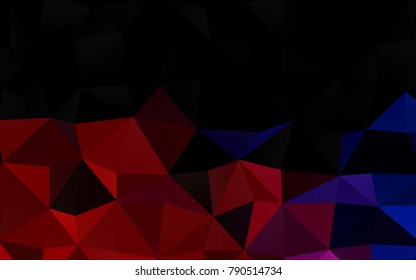 Dark Blue, Red vector triangle mosaic background. Creative illustration in halftone style with gradient. Triangular pattern for your business design.