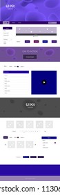 Dark Blue, Red vector ui kit with bubble shapes. Modern gradient abstract illustration with bandy lines. This template you can use for landing pages.