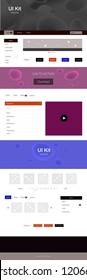 Dark Blue, Red vector ui ux kit with lines, ovals. Modern gradient abstract illustration with bandy lines. This template you can use for landing pages.