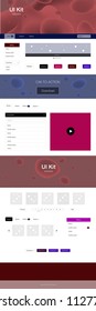Dark Blue, Red vector web ui kit with lamp shapes. Shining curly illustration in marble style with gradient. This template you can use for websites.