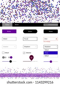 Dark Blue, Red vector web ui kit with spheres. Decorative ui kit design in abstract style with colorful dots. This sample is for your landing page.