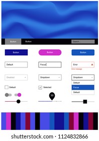 Dark Blue, Red vector wireframe kit with abstract circles. Colorful illustration in abstract memphis style with gradient. This sample is for your landing page.