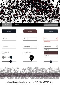 Dark Blue, Red vector wireframe kit with dots. Decorative ui kit design in abstract style with colorful dots. This template you can use for websites.