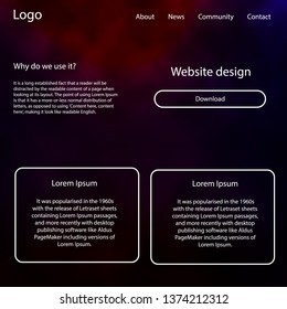 Dark Blue, Red vector wireframe kit with galaxy stars. Decorative ui kit design in abstract style with colorful sky. This template you can use for websites.