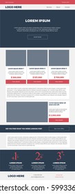 Dark blue and red web mail newsletter template