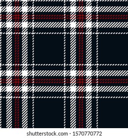 Dark blue, Red and White modern tartan plaid Scottish seamless pattern.Texture from plaid, tablecloths, clothes, shirts, dresses, paper, bedding, blankets and other textile products.