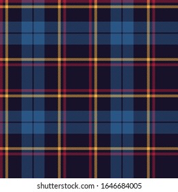 Dark Blue, Blue, Red and Yellow modern tartan plaid Scottish seamless pattern.Texture from tartan, plaid, tablecloths, clothes, shirts, dresses, paper, bedding, blankets and other textile products.