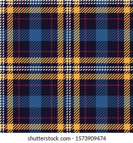 Dark Blue, Red, Yellow, Blue and White tartan plaid Scottish seamless pattern.Texture from plaid, tablecloths, clothes, shirts, dresses, paper, bedding, blankets and other textile products.