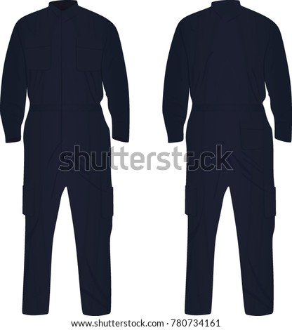 Dark blue repairman uniform. vector illustration