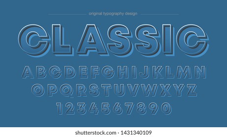 Dark Blue Retro Bold Custom Typography Artistic Font