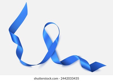 Dark blue ribbon for notification of colon cancer and colorectal cancer.