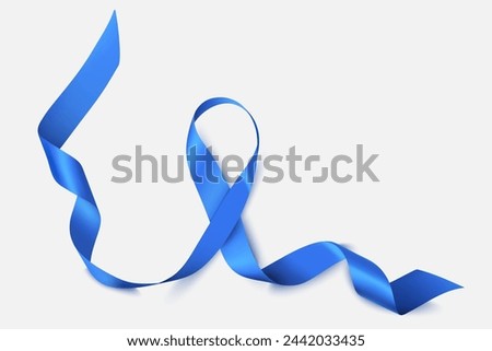 Dark blue ribbon for notification of colon cancer and colorectal cancer.