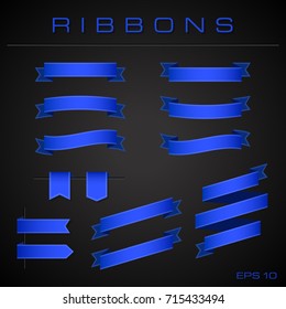 DARK BLUE RIBBONS SET