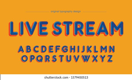 Dark Blue Rounded Sans Serif Cartoon Typography Artistic Font Design