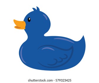 Dark Blue Rubber Duck Bath Time Toy
