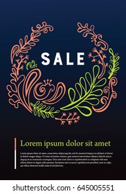 Dark blue sale poster. spring. summer. autumn
