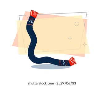 Dark blue scarf illustration. Cloth, accessory, style. Fashion concept. Vector illustration can be used for topics like shopping, wardrobe, winter