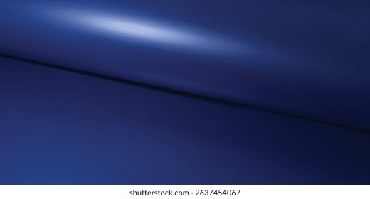 Dark blue scroll paper background. Modern abstract smooth glowing shining texture with blue background. 3D Vector illustration.