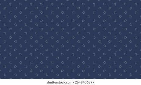 Dark blue seamless background with white star outline pattern. Perfect for kids, night sky themes, baby fabric, wrapping paper, or celestial digital design.