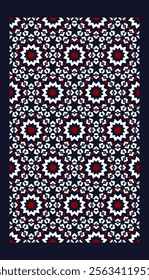 Dark blue seamless flat arabic pattern background
