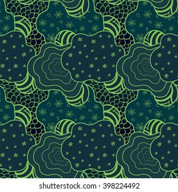 Dark blue Seamless floral background