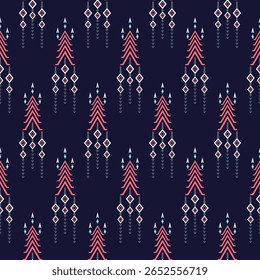 Padrão sem costura azul escuro por geometria indiano nativo americano navajo asteca Étnica Decoração Tradicional Abstrato Tribo Têxtil Design 