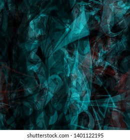Dark blue seamless texture with curved elements. 