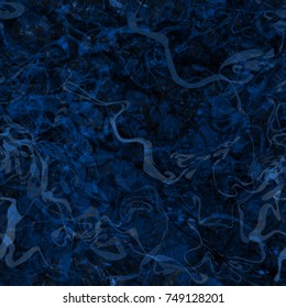 Dark blue seamless texture from curved stripes. Like marble pattern. Abstract vector background for web page, banners backdrop, fabric, home decor, wrapping
