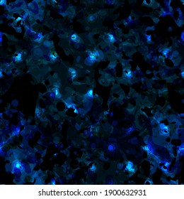 Textura azul oscuro sin costura con elementos brillantes. Resumen de fondo vectorial para página web, fondo de banners, tela, decoración doméstica, envoltura