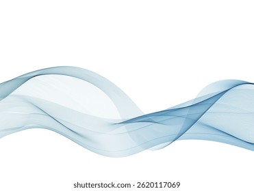 Onda vetorial semitransparente azul escuro com fluxo suave. Perfeito para tecnologia, planos de fundo, apresentações e designs digitais modernos.