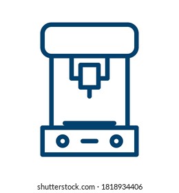 Dark Blue Sewing Machine Icon Design Isolated on White Background