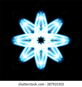 Dark blue Shining atom scheme. Vector illustration. dark background. digital. infographics. Abstract Technology background for computer graphic website internet and business. circuit.